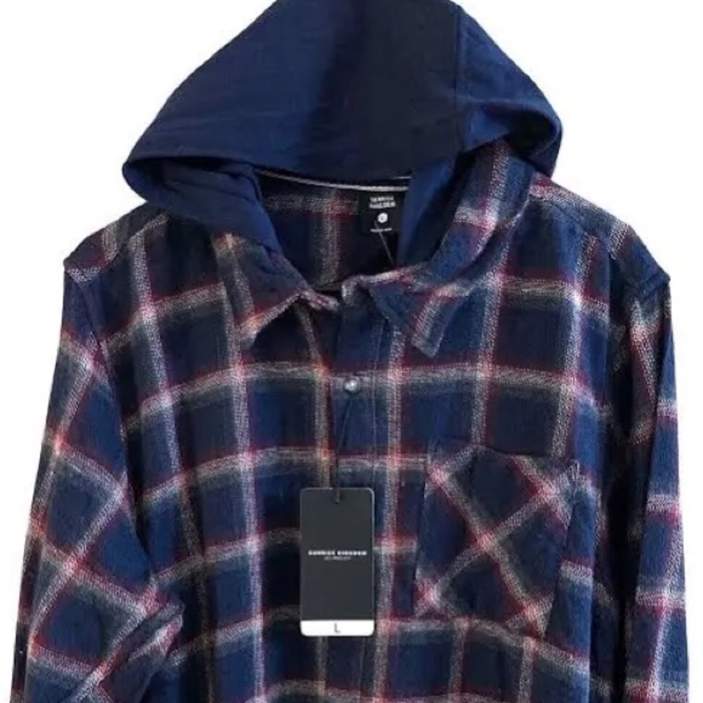 100% cotton flannel plaid ladies shirt with hood